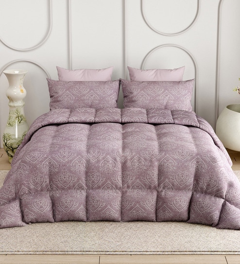 Maroon Everyday King Size Bedding Set with 180TC Bedsheet With Comforter & 2pc Pillow Covers