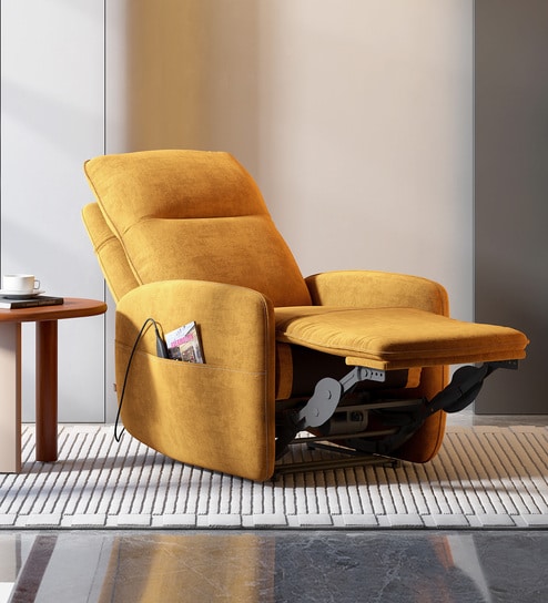 Evita 1 Seater Motorized Recliner In Yellow Color