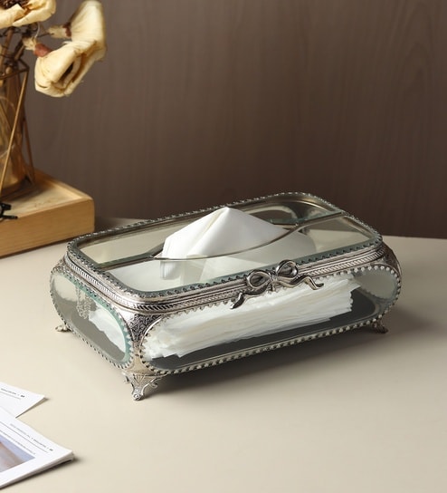 Silver Brass Evoria Tissue Holder