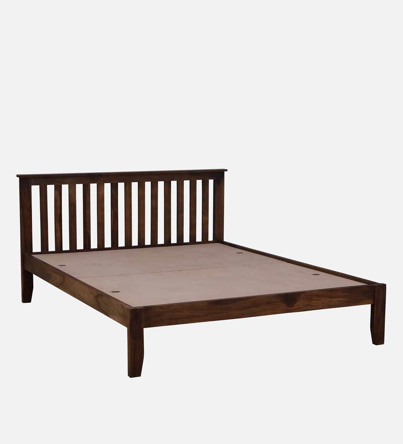Buy Eva Sheesham Wood Queen Size Bed In Provincial Teak Finish By