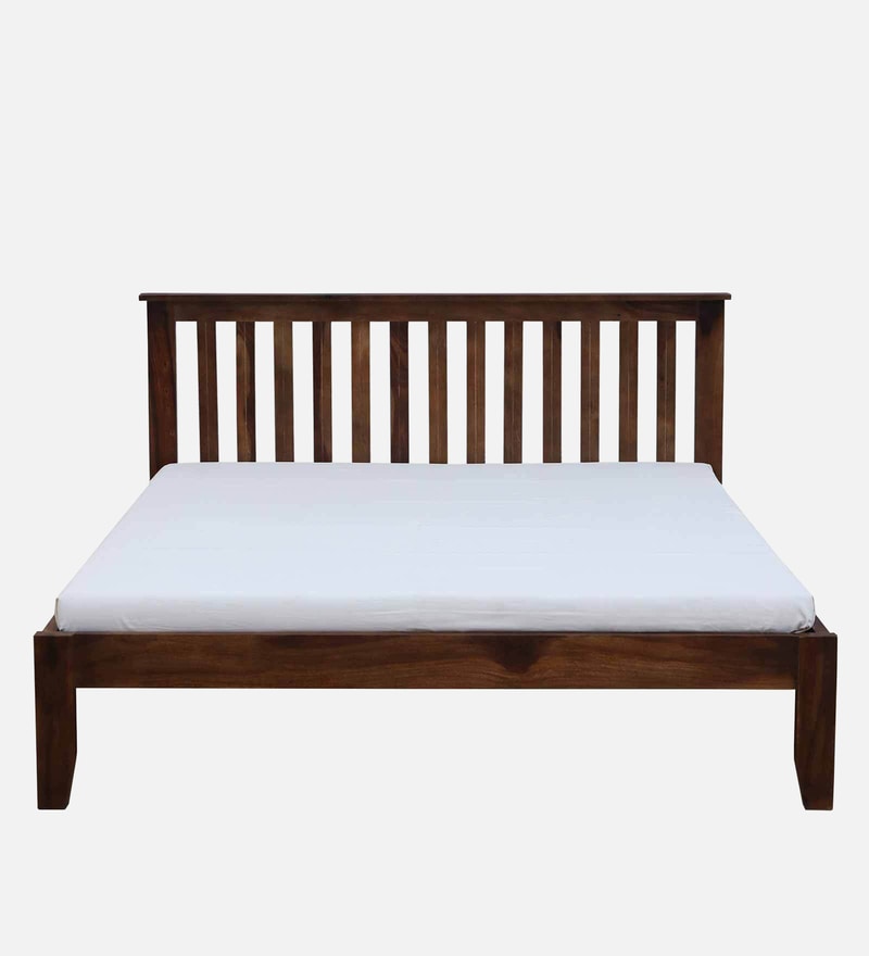 Buy Eva Sheesham Wood Queen Size Bed In Provincial Teak Finish By