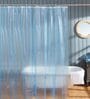 Blue Shower PVC 7 Ft Semisheer Eyelet Shower Curtain