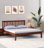 Eva Sheesham Wood Queen Size Bed In Honey Oak Finish