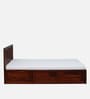 Eva Sheesham Wood Queen Size Bed In Honey Oak Finish With Box Storage