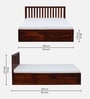 Eva Sheesham Wood Queen Size Bed In Honey Oak Finish With Box Storage