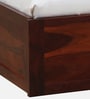 Eva Sheesham Wood Queen Size Bed In Honey Oak Finish With Box Storage