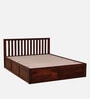Eva Sheesham Wood Queen Size Bed In Honey Oak Finish With Box Storage