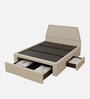 Eva  Queen Size Bed In Beige Colour With Drawer Storage