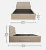 Eva  Queen Size Bed In Beige Colour With Drawer Storage