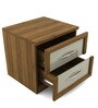 Evana Bedside Table in High Gloss Cashmere Finish