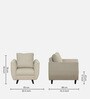 Azor Fabric 1 Seater Sofa In Beige Colour
