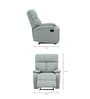 Evelyn Leatherette 1 Seater Manual Recliner In Light Grey Color