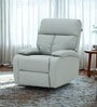 Evelyn Leatherette 1 Seater Manual Recliner In Light Grey Color