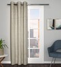 Evergreen Premium Jute Solid 9ft Light Filtering Eyelet Longdoor Curtain (1 Pc)