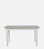Evika Solid Wood 6 Seater Dining Table In Distress White
