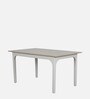 Evika Solid Wood 6 Seater Dining Table In Distress White