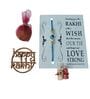 Evil Eye Blue Rakhi With Roli Chawal and Nariyal With Gift Box