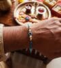 Evil Eye Blue Rakhi With Roli Chawal and Nariyal With Gift Box