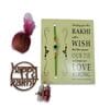 Evil Eye Green Rakhi With Roli Chawal and Nariyal With Gift Box