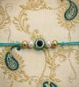 Evil Eye Turquoise Rakhi With Roli Chawal and Nariyal With Gift Box