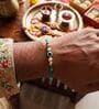 Evil Eye Turquoise Rakhi With Roli Chawal and Nariyal With Gift Box