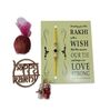 Evil Eye Yellow Rakhi With Roli Chawal and Nariyal With Gift Box