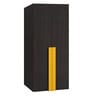 Evita 2-Door Wardrobe with Drawers in Antique Ebony & Mango Yellow Finish
