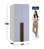 Evita 2-Door Wardrobe with Drawers in Davy Grey & Coffee Walnut Finish