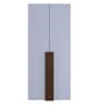 Evita 2-Door Wardrobe with Drawers in Davy Grey & Coffee Walnut Finish