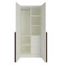 Evita 2-Door Wardrobe with Drawers in Davy Grey & Coffee Walnut Finish