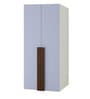 Evita 2-Door Wardrobe with Drawers in Davy Grey & Coffee Walnut Finish