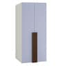 Evita 2-Door Wardrobe with Drawers in Davy Grey & Coffee Walnut Finish