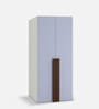 Evita 2-Door Wardrobe with Drawers in Davy Grey & Coffee Walnut Finish