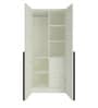 Evita 2-Door Wardrobe with Drawers in Ivory & Antique Ebony Finish
