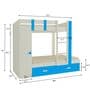 Evita Bunk Bed in Azure Blue Colour with Drawer Storage
