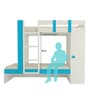 Evita Twin Bunk Bed-cum-Wardrobe in Azure Blue Colour