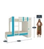 Evita Twin Bunk Bed-cum-Wardrobe in Azure Blue Colour