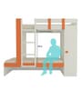 Evita Twin Bunk Bed-cum-Wardrobe in Light Orange Colour