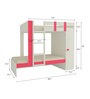 Evita Twin Bunk Bed-cum-Wardrobe in Strawberry Pink Colour
