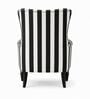 Evren Teak Wood Wing Chair With Suede Fabric In Black Colour