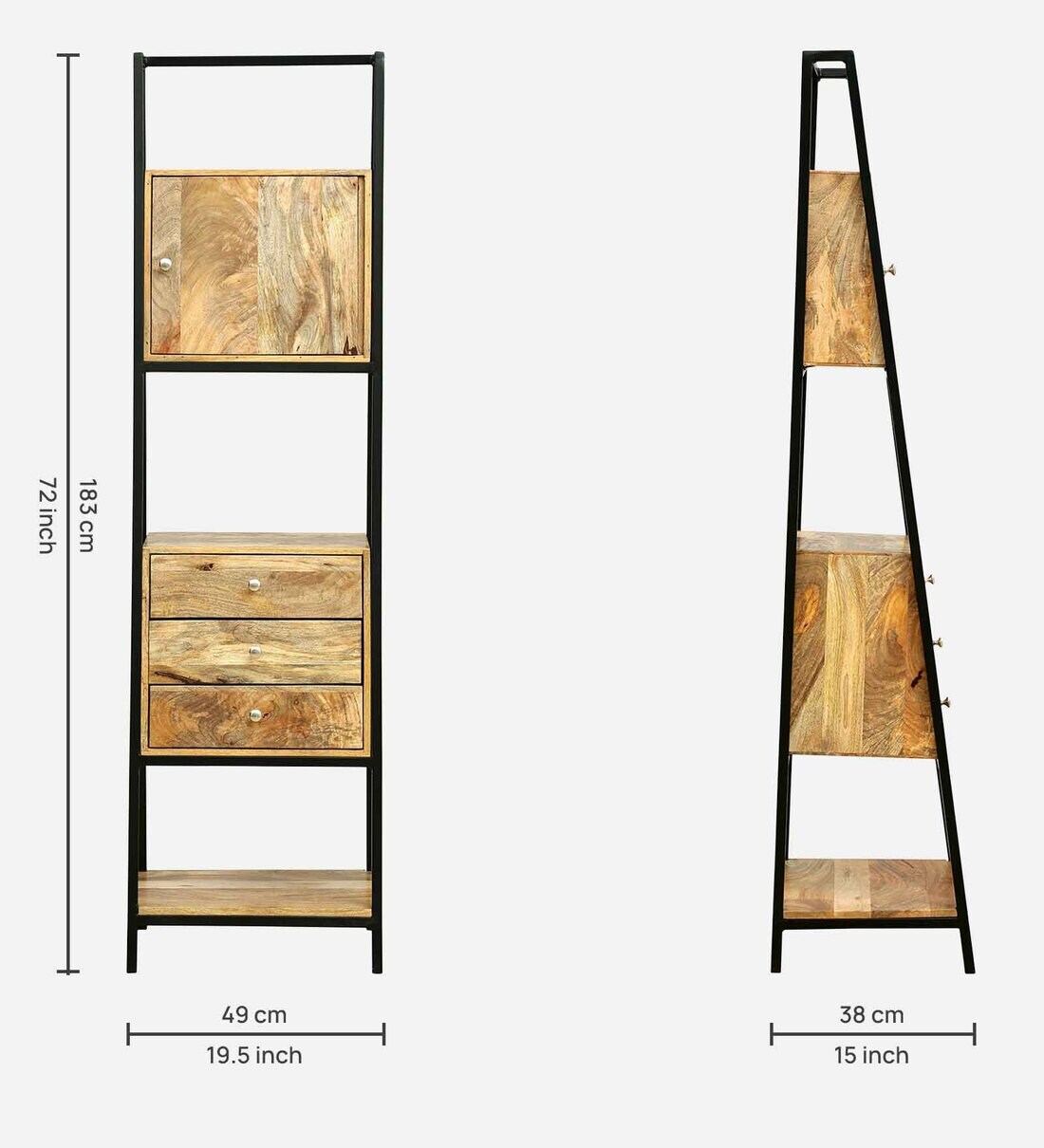 Buy Daltrey Solid Wood Book Shelf In Natural Finish Online Eclectic