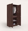 Ewa 2 Door Wardrobe wih Adjustable Shelf In Brown Colour 