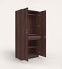 Ewa 2 Door Wardrobe wih Adjustable Shelf In Brown Colour 