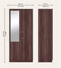 Ewa 2 Door Warobe with Mirror in Brown Finish