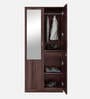 Ewa 2 Door Warobe with Mirror in Brown Finish