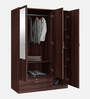 Ewa 3 Door Warobe with Mirror in Brown Finish