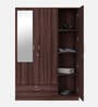 Ewa 3 Door Warobe with Mirror in Brown Finish