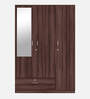 Ewa 3 Door Warobe with Mirror in Brown Finish