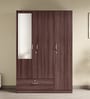 Ewa 3 Door Warobe with Mirror in Brown Finish
