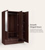 Ewa 3 Door Warobe with Mirror in Brown Finish